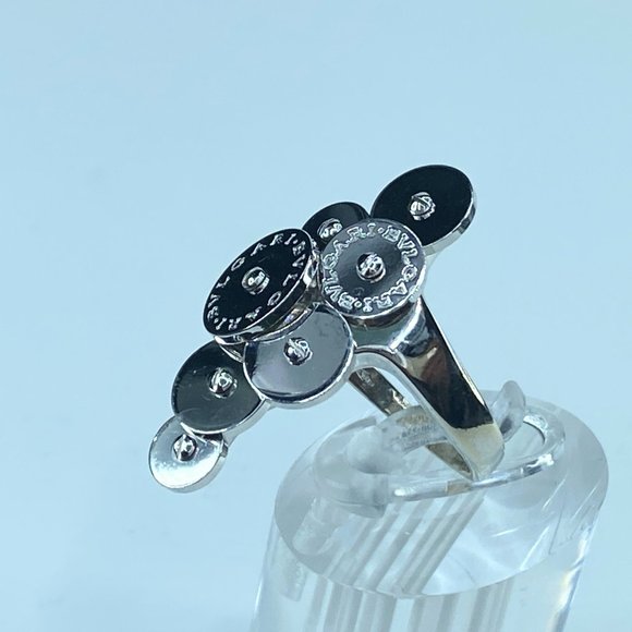 JR8226  Bulgari Cicladi spinning Cluster Disc 18K White Cocktail Ring 13g - Picture 4 of 11